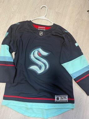 NHL Seattle Kraken Jersey - Navy, Teal & Red Trim